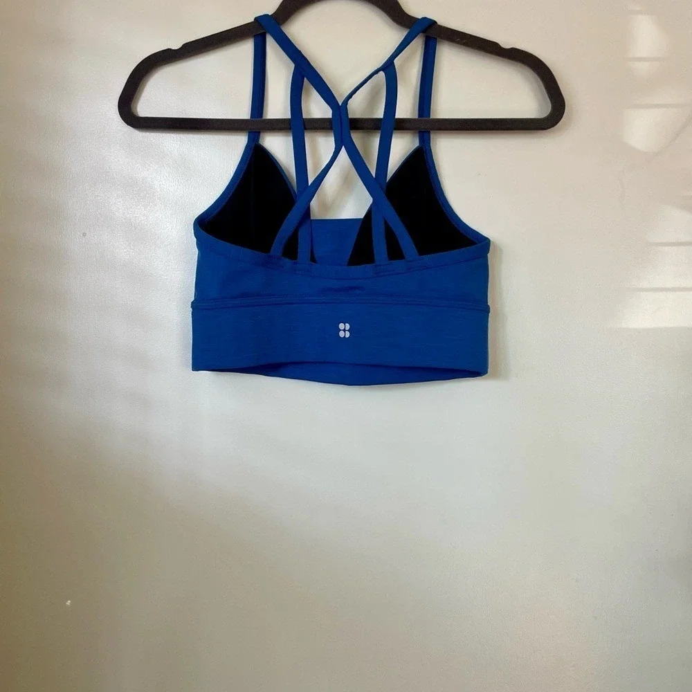 Sweaty Betty Yoga Bra Top Womens Size Small Blue Workout Pilates Running Sports